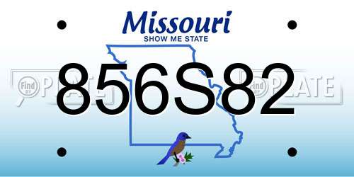 856S82 Missouri License Plate