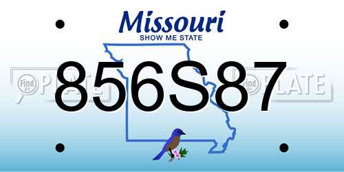 856S87 Missouri License Plate