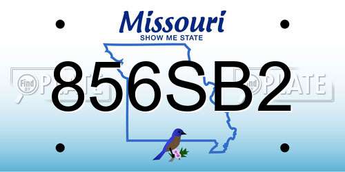 856SB2 Missouri License Plate