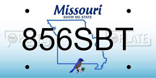 856SBT Missouri License Plate
