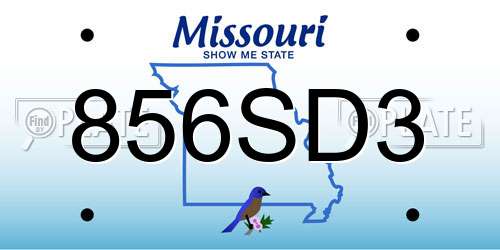 856SD3 Missouri License Plate