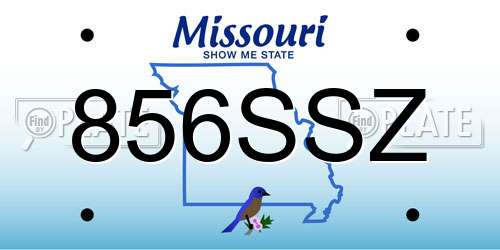 856SSZ Missouri License Plate