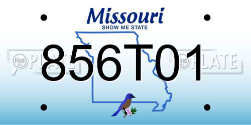 856T01 Missouri License Plate
