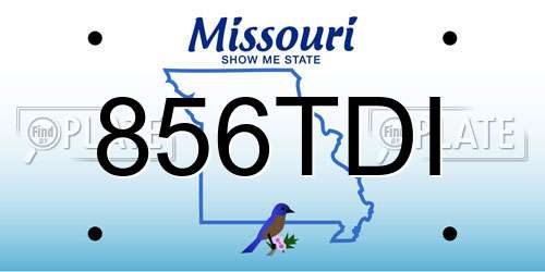 856TDI Missouri License Plate