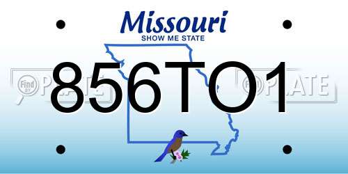 856TO1 Missouri License Plate