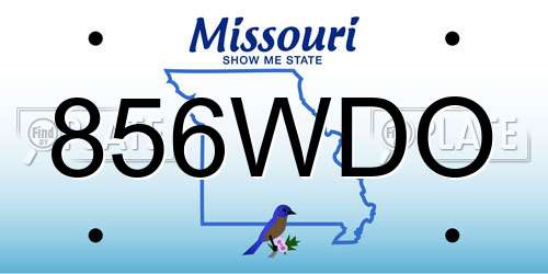 856WDO Missouri License Plate