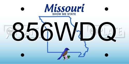 856WDQ Missouri License Plate