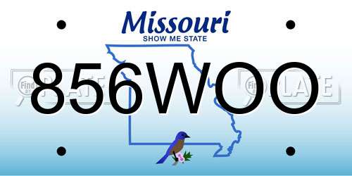 856WOO Missouri License Plate