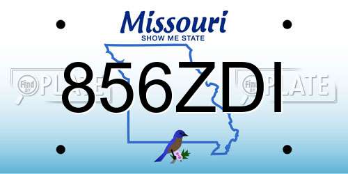856ZDI Missouri License Plate