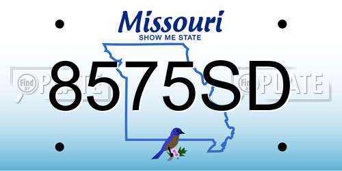 8575SD Missouri License Plate