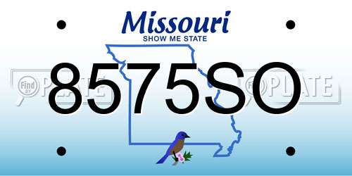 8575SO Missouri License Plate