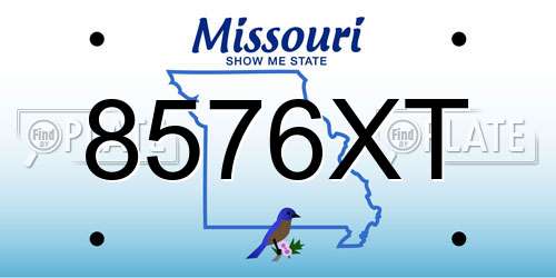 8576XT Missouri License Plate