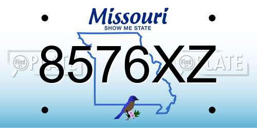 8576XZ Missouri License Plate