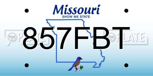 857FBT Missouri License Plate