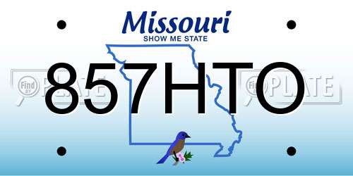 857HTO Missouri License Plate