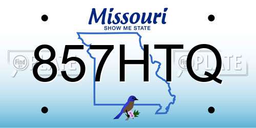 857HTQ Missouri License Plate