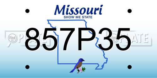 857P35 Missouri License Plate