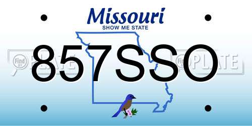 857SSO Missouri License Plate
