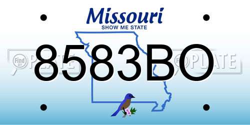 8583BO Missouri License Plate