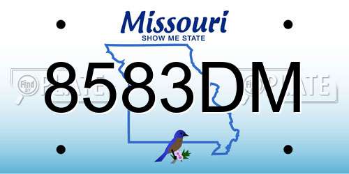 8583DM Missouri License Plate