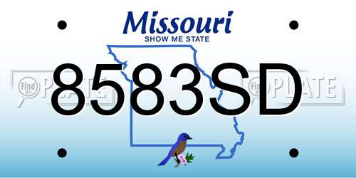 8583SD Missouri License Plate