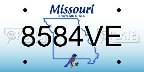 8584VE Missouri License Plate