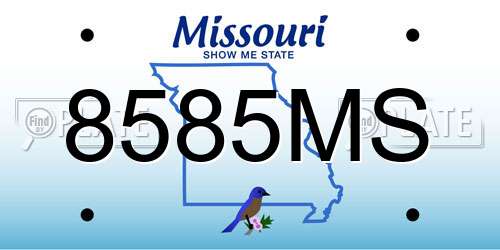 8585MS Missouri License Plate