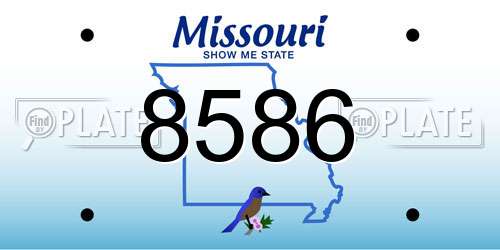 8586 Missouri License Plate