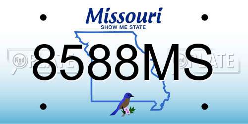 8588MS Missouri License Plate