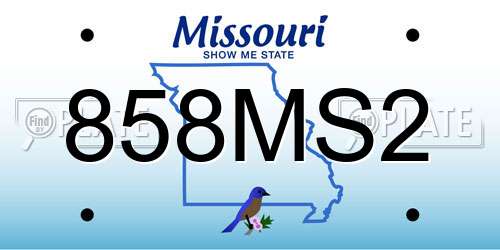 858MS2 Missouri License Plate