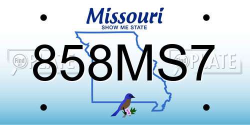 858MS7 Missouri License Plate