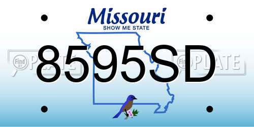 8595SD Missouri License Plate