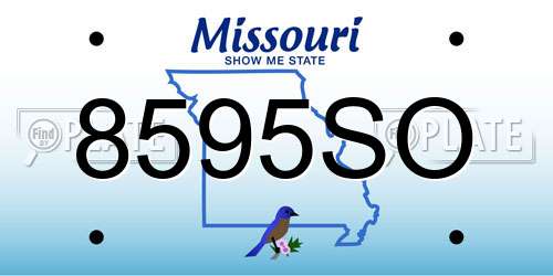 8595SO Missouri License Plate