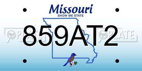 859AT2 Missouri License Plate