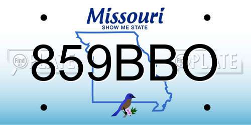 859BBO Missouri License Plate
