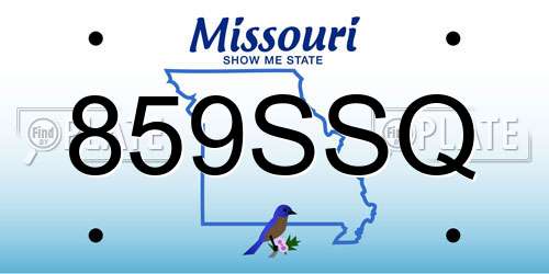 859SSQ Missouri License Plate