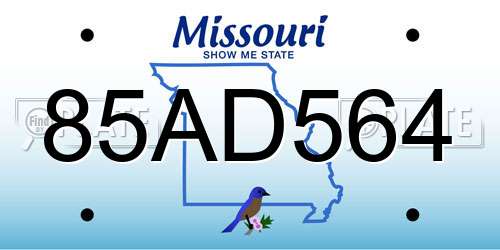 85AD564 Missouri License Plate
