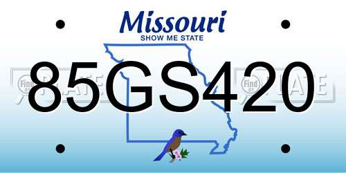 85GS420 Missouri License Plate