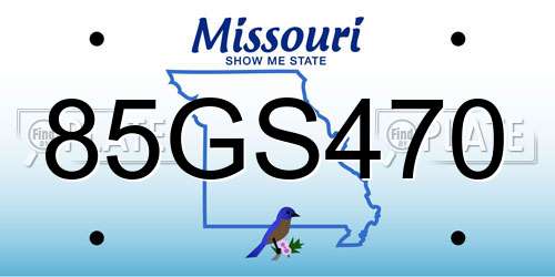 85GS470 Missouri License Plate