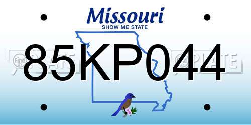 85KP044 Missouri License Plate
