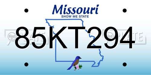 85KT294 Missouri License Plate