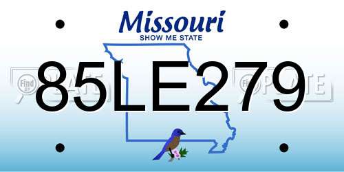 85LE279 Missouri License Plate
