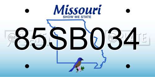 85SB034 Missouri License Plate