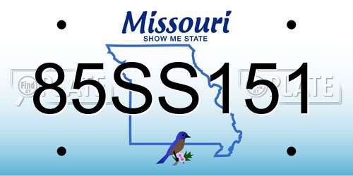 85SS151 Missouri License Plate