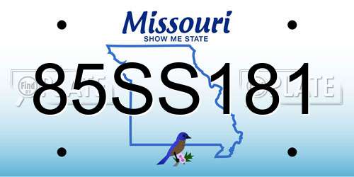 85SS181 Missouri License Plate