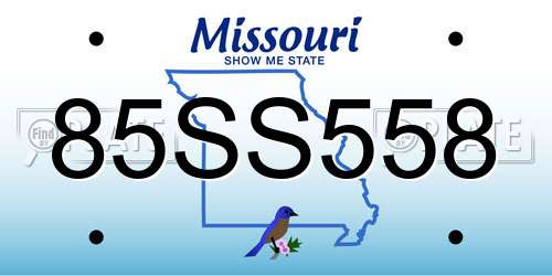 85SS558 Missouri License Plate