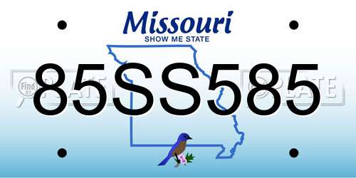 85SS585 Missouri License Plate