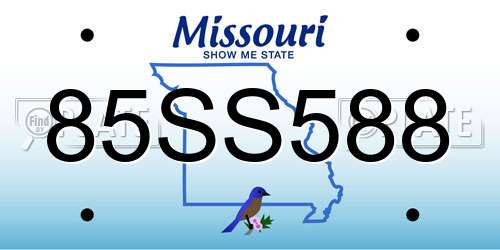 85SS588 Missouri License Plate