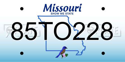 85TO228 Missouri License Plate