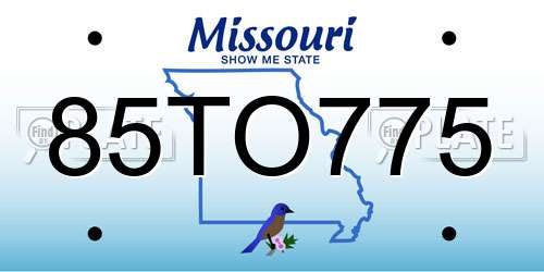 85TO775 Missouri License Plate